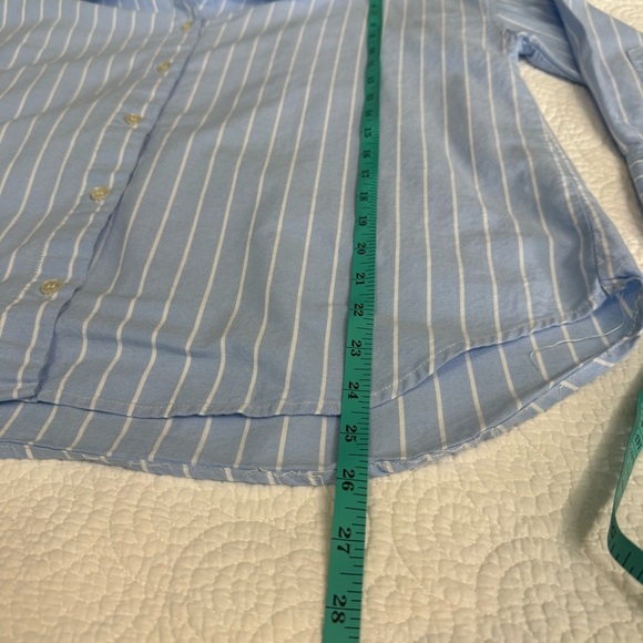 Zara Light Blue and White Striped Shirt 100% Cotton - Picture 8 of 9